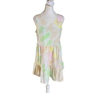 NWT Love Fire Sleeveless Tie-Dye Tiered Dress Size XL Pastel Colors